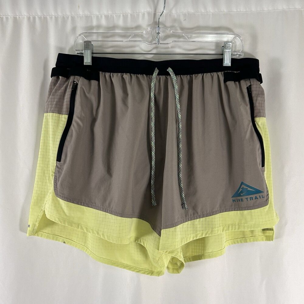 Nike Flex Stride Shorts 5" Mens XXL Lined Yellow Neon Trail Running Stretch